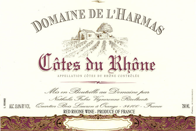 Domaine de L'Harmas Cotes du Rhone 2019 12x750ml 2019 (Case only)