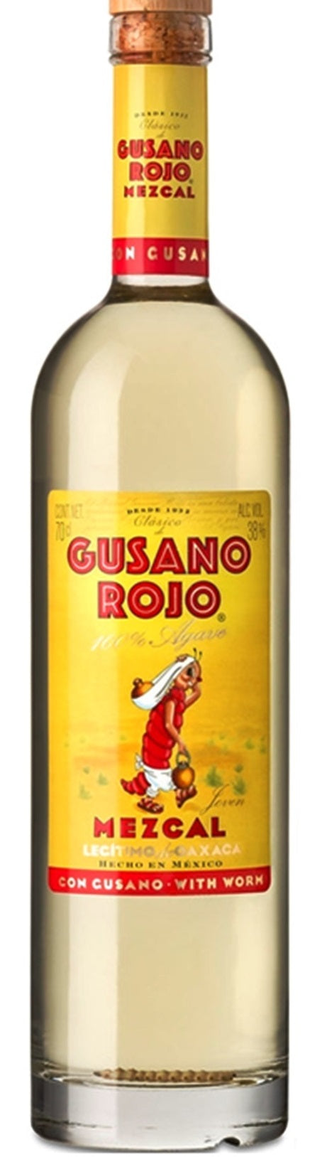Rojo 100% Agave Mezcal Con Gusano With Worm (Case only)