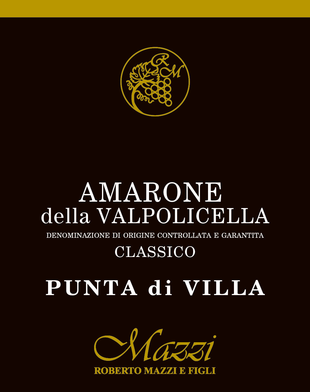 Amarone Della Valpolicella Classico 'Punta Di Villa', Roberto Mazzi 2019