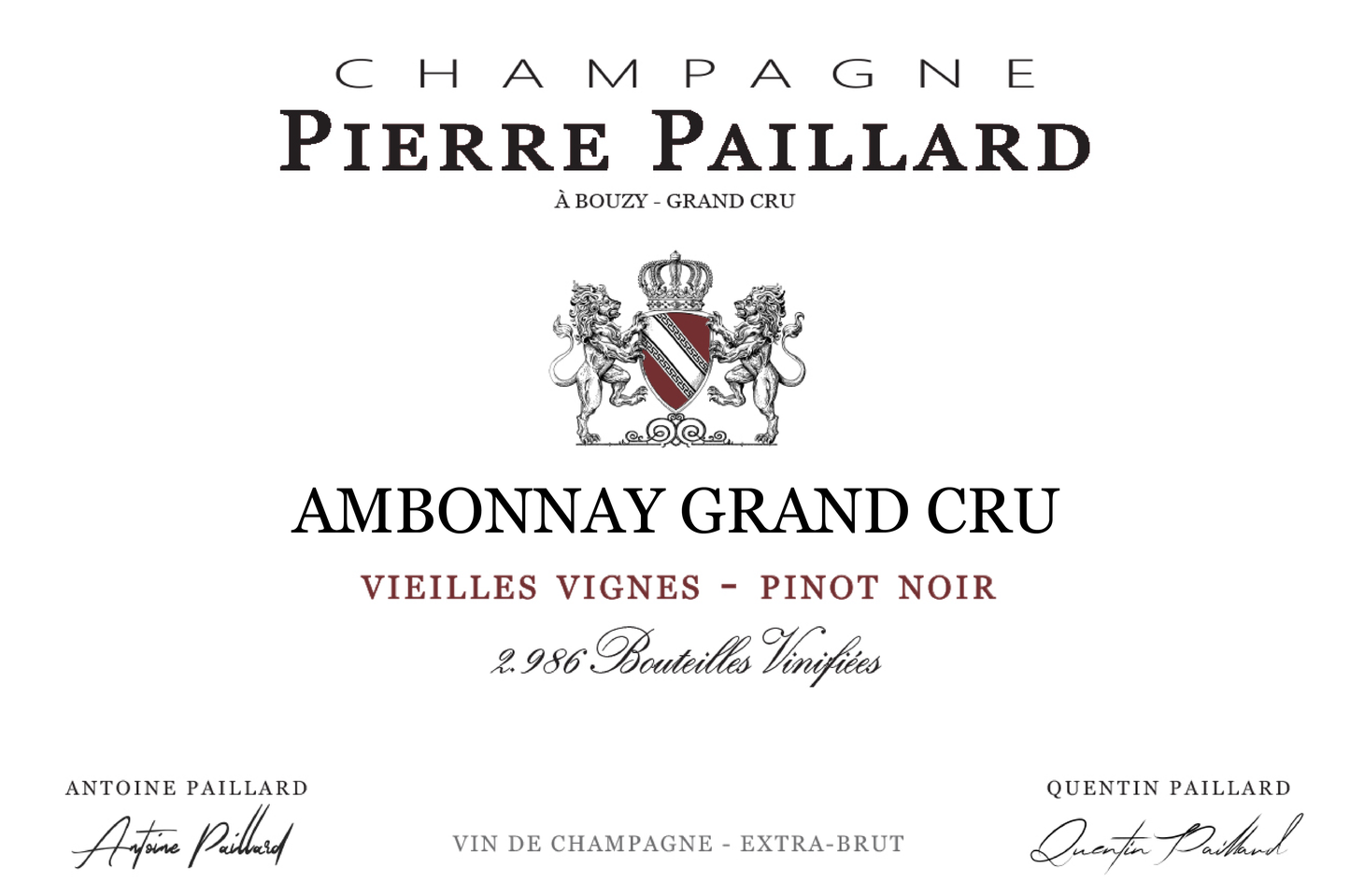 "Ambonnay Grand Cru" Blanc de Noirs Extra Brut, Champagne Pierre Paillard 2020