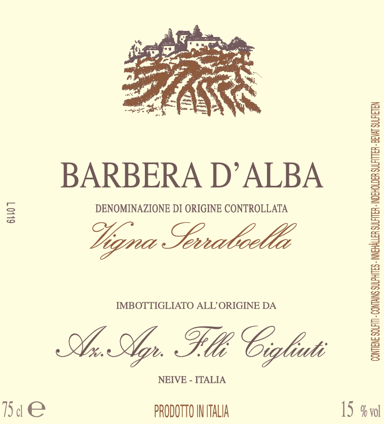 Barbera d'Alba 'Vigna Serraboella', Cigliuti 2022