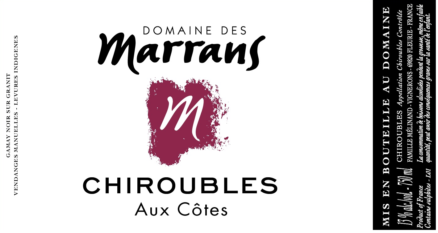 Chiroubles 'Aux Cotes', Domaine des Marrans 2023