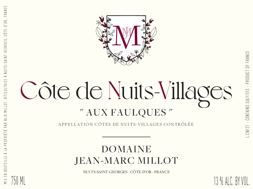 Cote De Nuits Villages "Aux Faulques", Domaine Jean-Marc Millot 2023