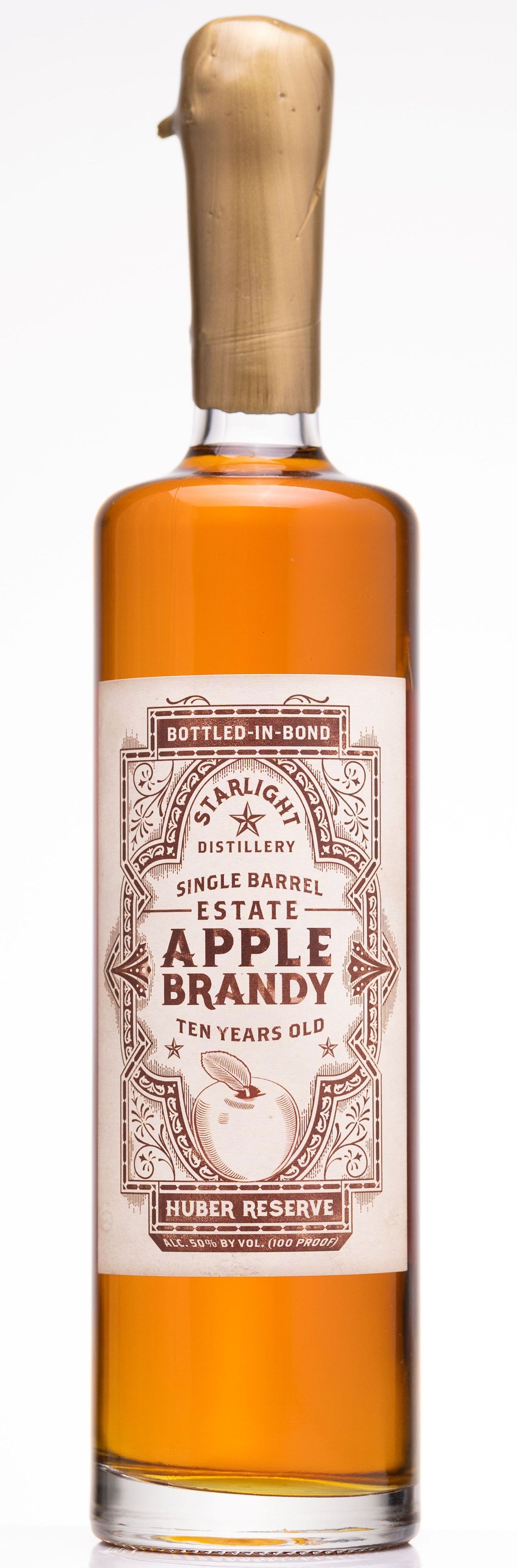 Estate Apple Brandy, Single Barrel, Bottled-In-Bond, 10-Year-Old Huber Reserve,