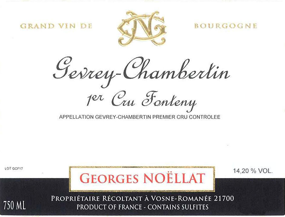 Gevrey-Chambertin 1er "Les Fonteny", Georges Noellat 2022