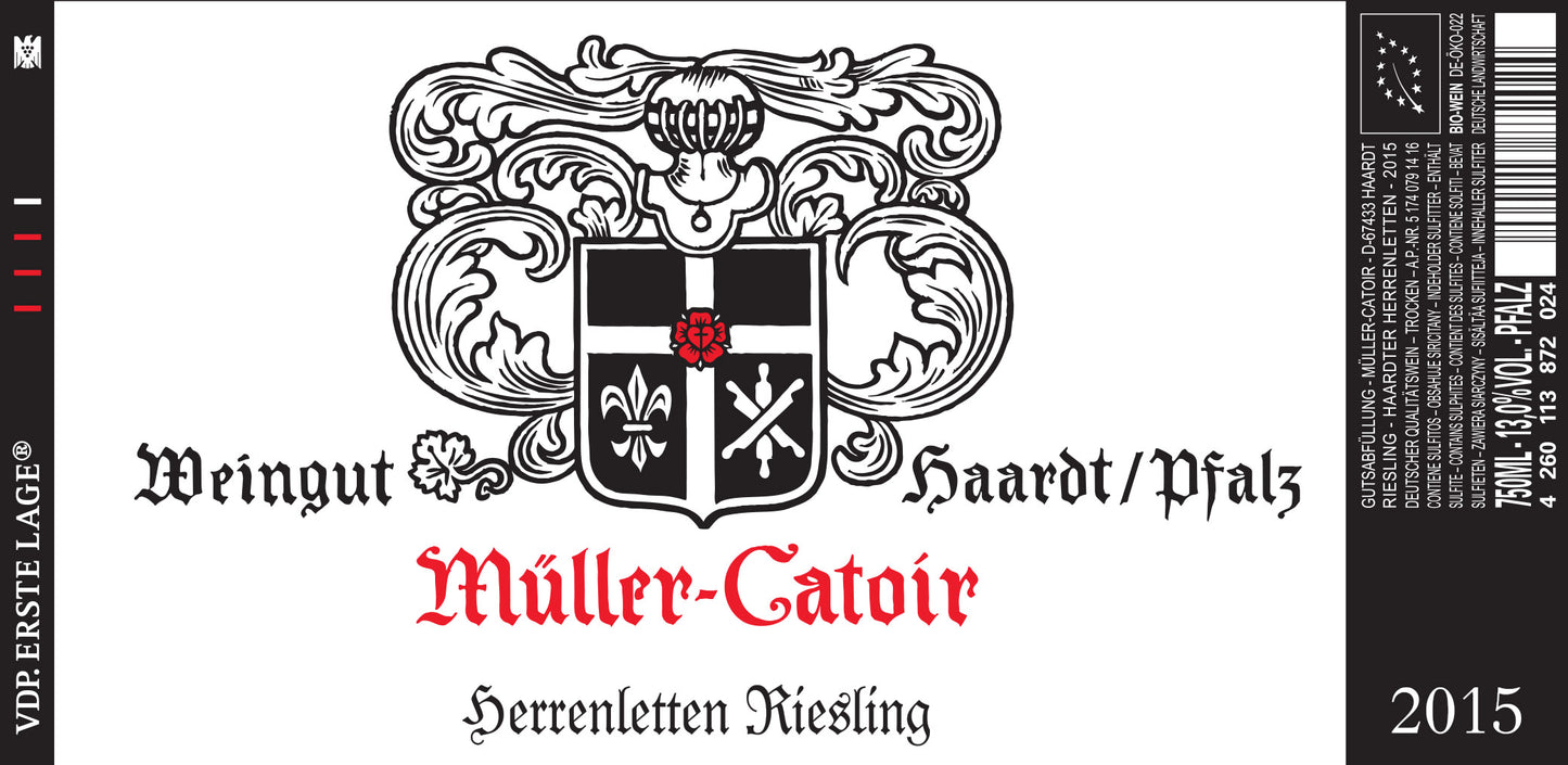Herrenletten 1er Lage Riesling Trocken, Muller-Catoir 2023