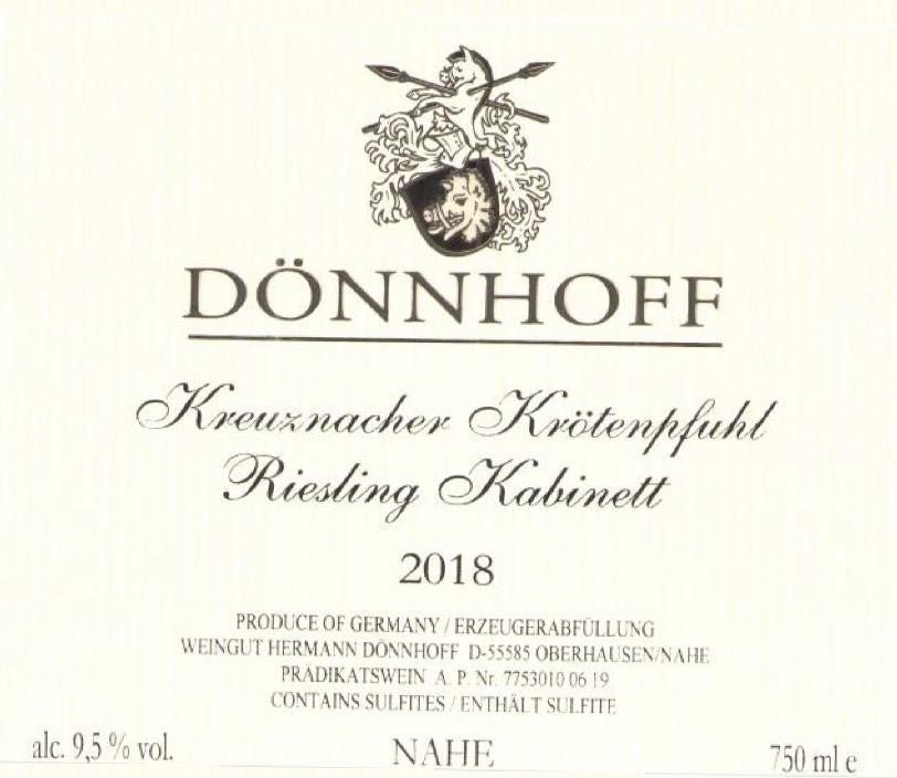 Kreuznacher Krotenpfuhl Riesling Kabinett, Donnhoff