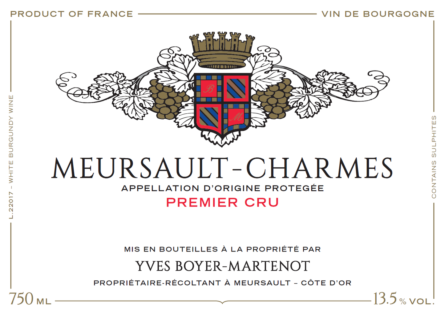 Meursault 1er "Charmes", Boyer-Martenot 2022