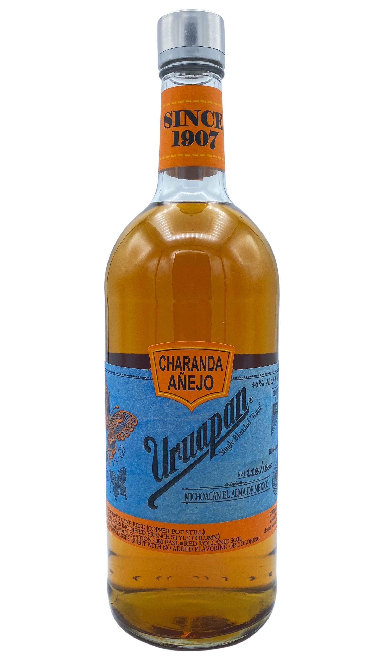 Charanda, Single Estate Blended Anejo Rum, Uruapan Charanda