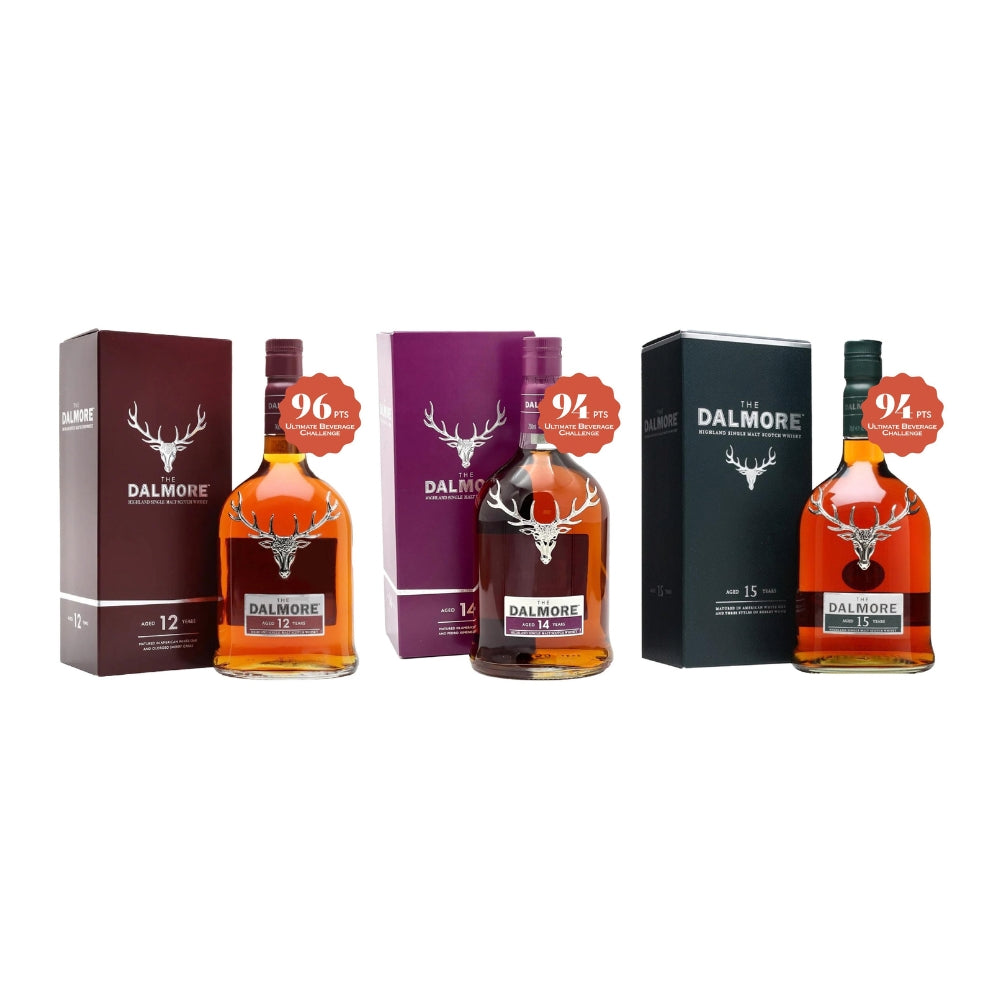The Dalmore Bundle 12, 14, & 15 Year Scotch Whisky