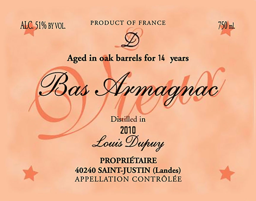 Vintage Armagnac, 2010 - Barrel #65, Domaine Louis Dupuy 2010
