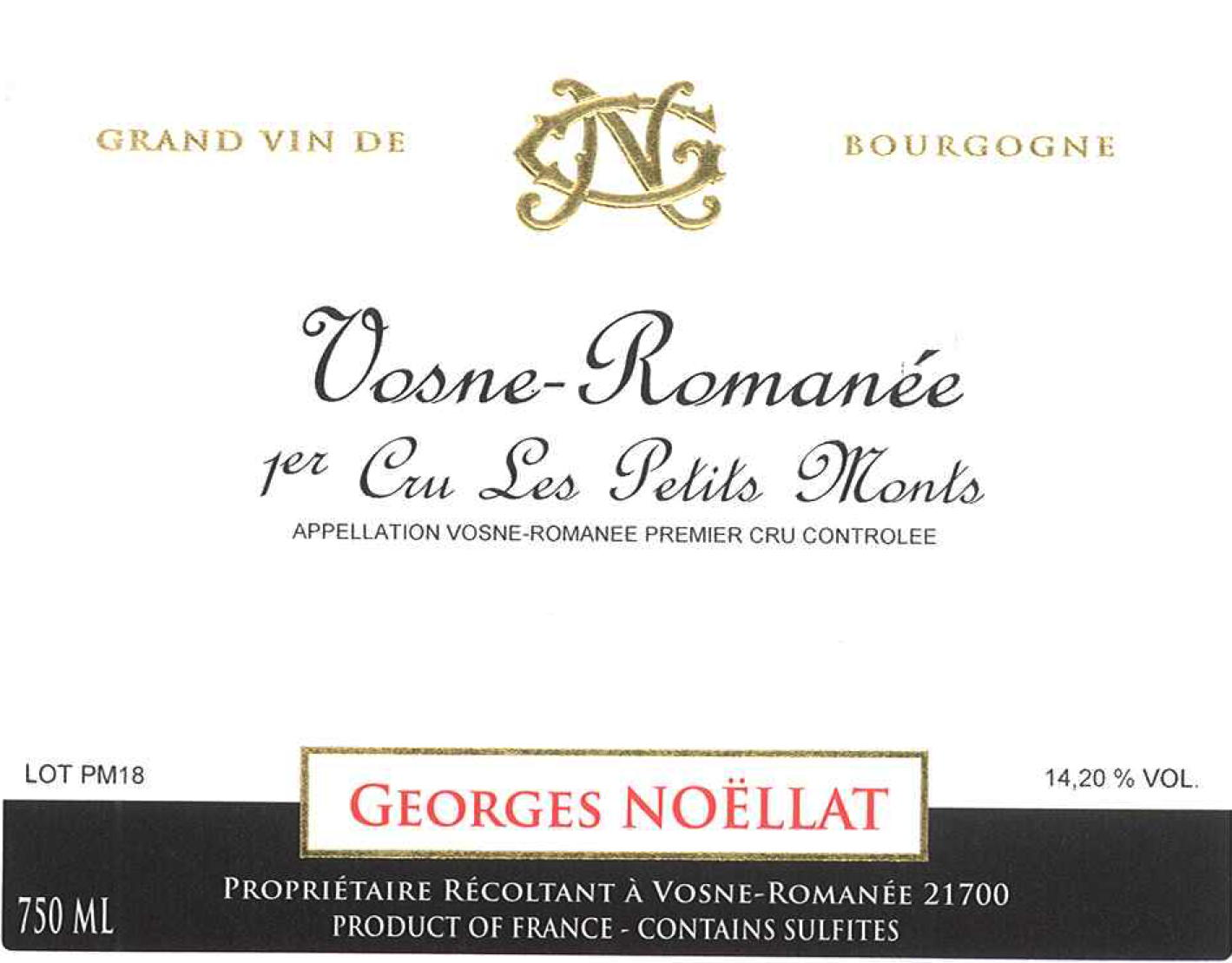 Vosne-Romanee 1er "Les Petit Monts", Georges Noellat 2022