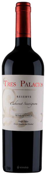 Cabernet Sauvignon, 'Reserva', Tres Palacios 2019