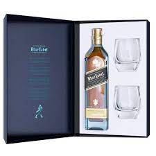 Johnnie Walker Blue Label Gift Set With 2 Crystal Glasses
