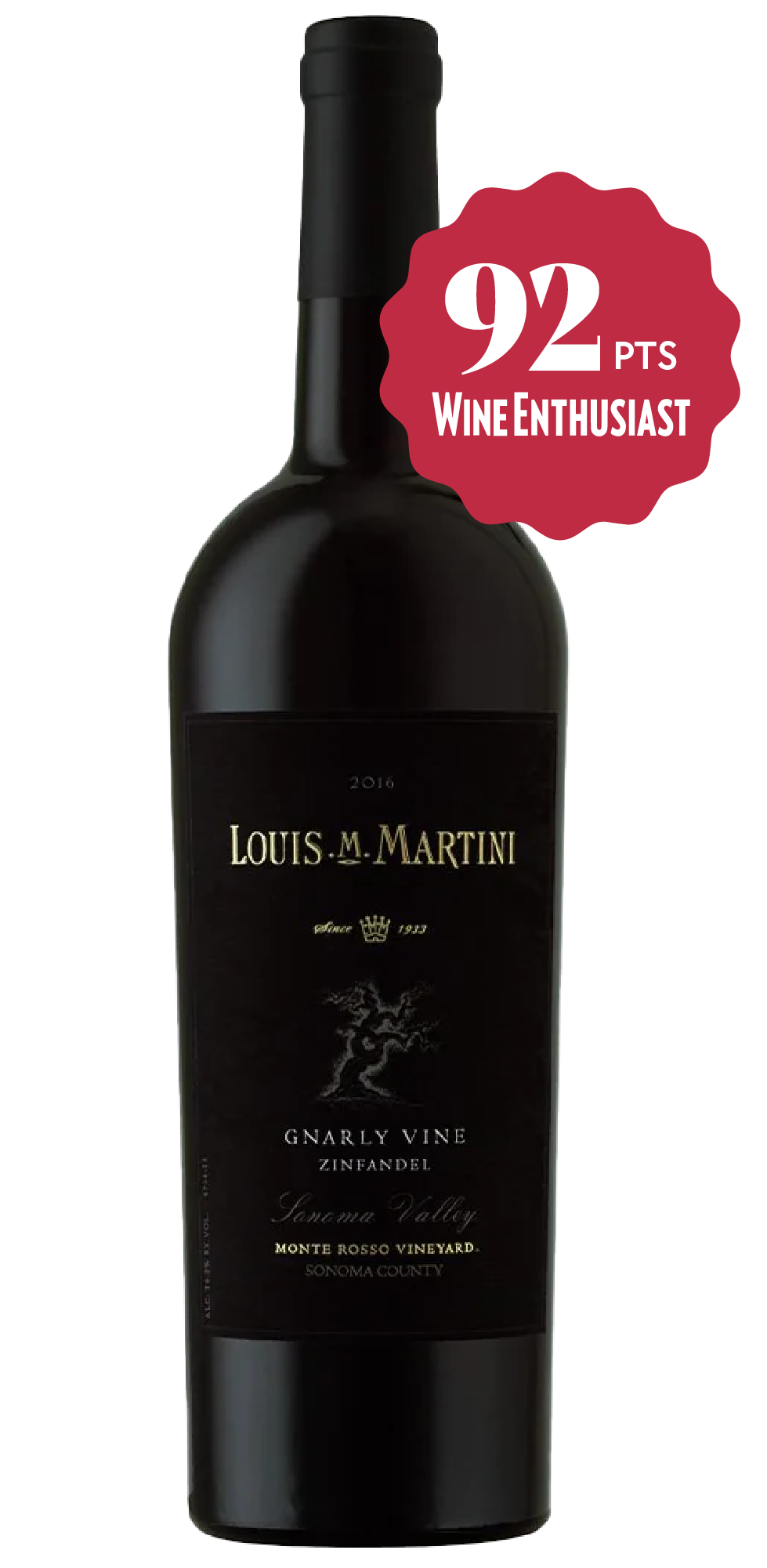 Louis M. Martini Zinfandel Gnarly Vine Monte Rosso Vineyard 2017