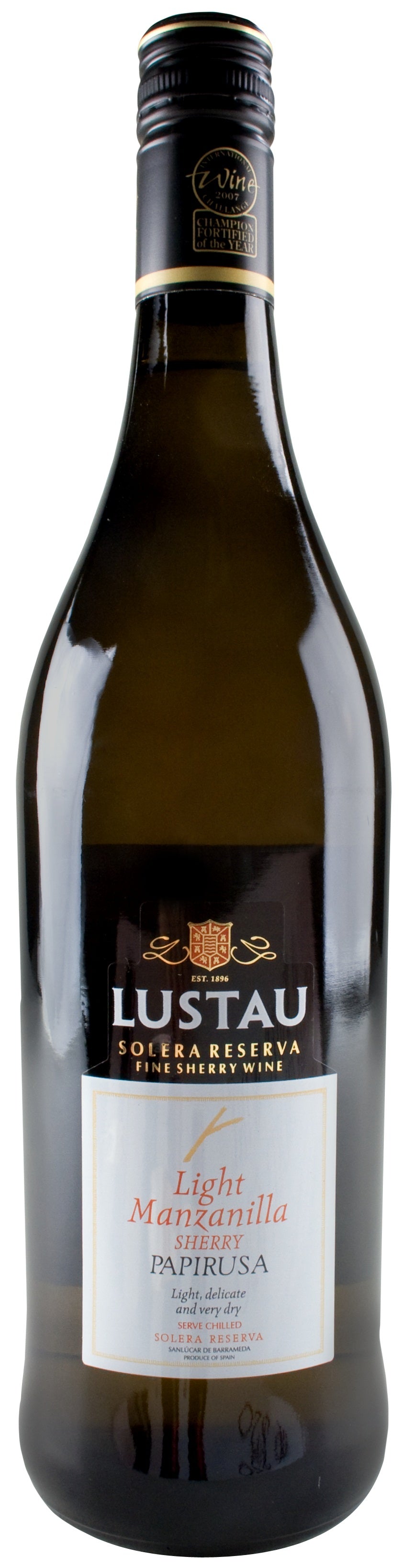 Lustau Sherry Manzanilla Solera Familar Papirusa