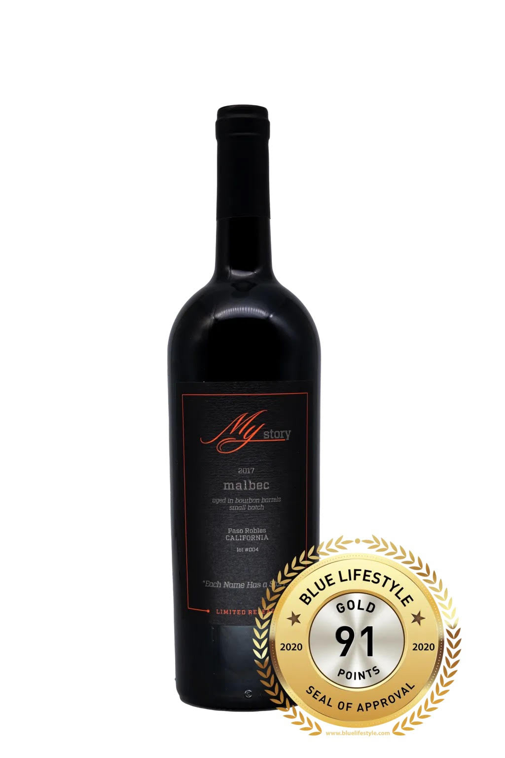 My Story Malbec Bourbon Barrels Aged Small Batch Paso Robles 2018