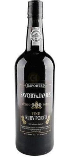 SAVORY & JAMES RUBY PORT W/GLASSES