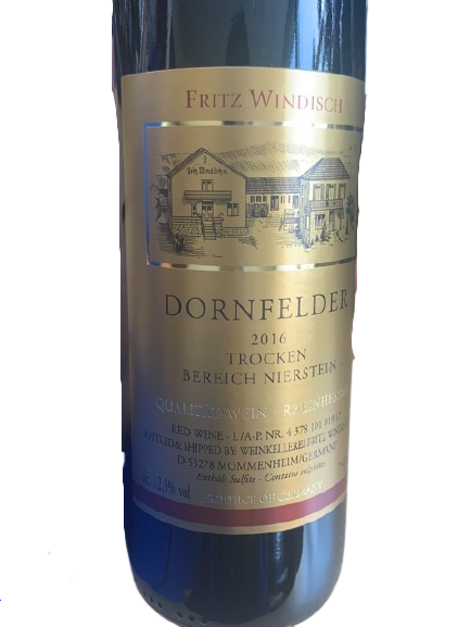 Fritz Windisch Bereich Nierstein Dornfelder Trocken 2016