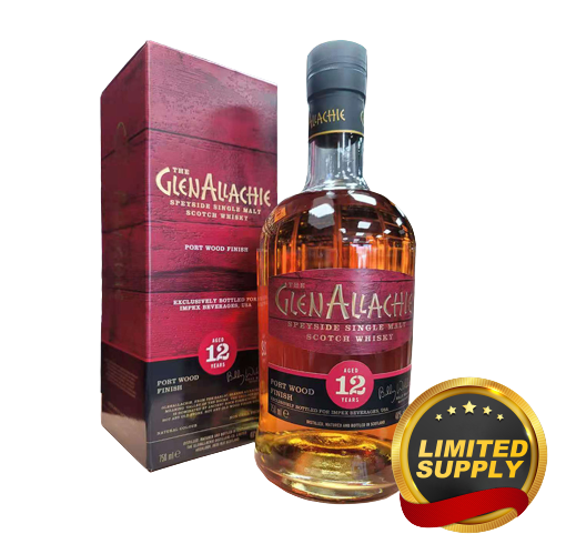 Glenallachie 12 Years Old Port Wood Finish Speyside Single Malt Scotch Whisky