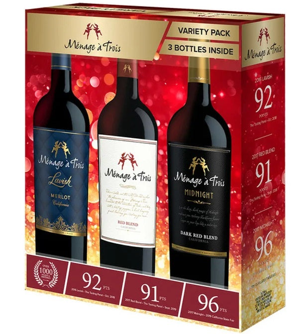 MENAGE A TROIS RED TRAY PACK (PALLETS ONLY) (TRAY PACK EQUALS 56 CASES)