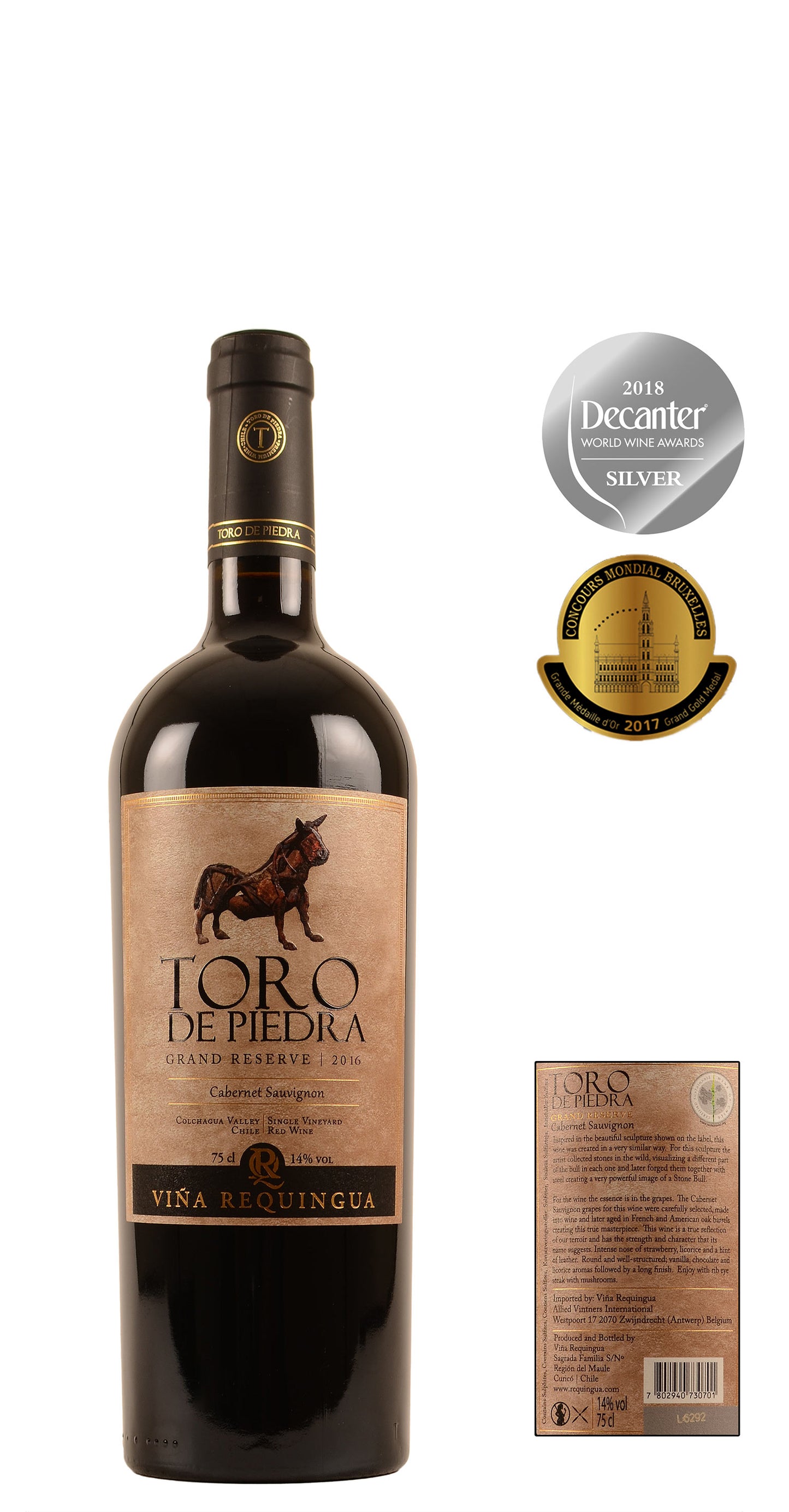 Vina Requingua Toro de Piedra Cabernet Sauvignon Grand Reserva 2016