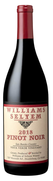 Williams Selyem Pinot Noir Vista Verde Vineyard 2018