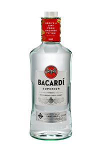 Bacardi Superior Rum (PET) w/Shot Glass (Case of 6 Bottles)