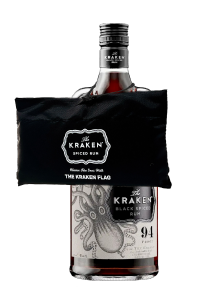 Kraken Black Spiced Rum White Label w/Flag