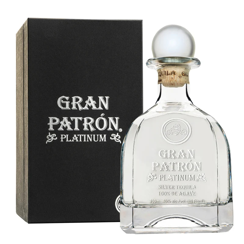 Patron Tequila Gran Platinum Tequila With Wood Box