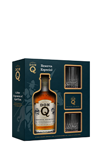 Don Q Reserva Especial w/2 Glasses (Case of 3 Bottles)