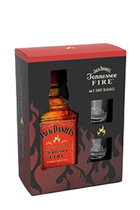 Jack Daniels Tennessee Fire w/2 Shot Glasses