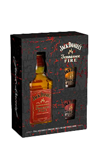 Jack Daniels Tennessee Fire w/2 Shot Glasses