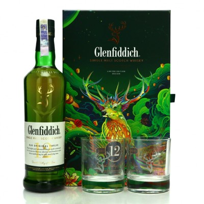 Glenfiddich 12 Year Single Malt Scotch Whiskey Festive Pack