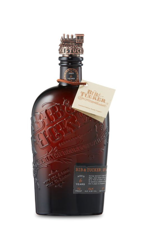 Bib & Tucker Small Batch Bourbon 6 year Holiday Bottle Topper Edition