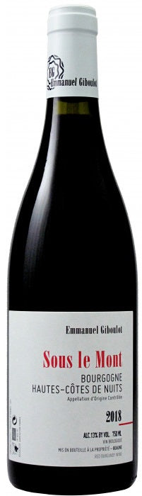 Emmanuel Giboulot Hautes Cotes de Nuits Rouge "Sous le Mont" 2018 (Case only)