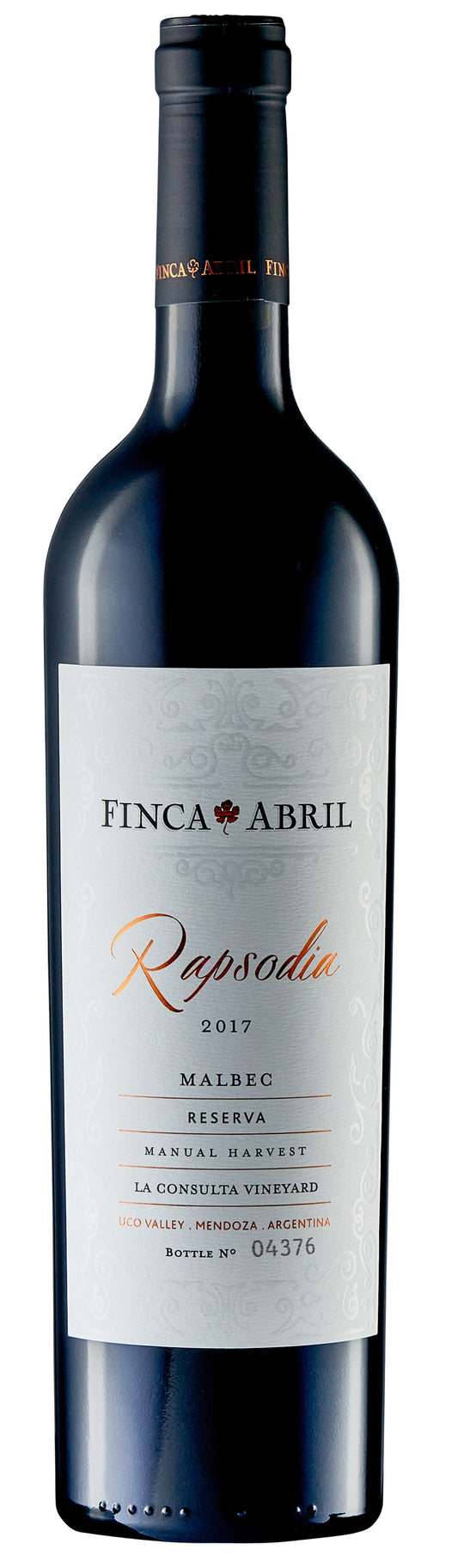 Finca Abril Malbec "Rapsodia" Valle de Uco 2017 12x750ml 2017 (Case only)