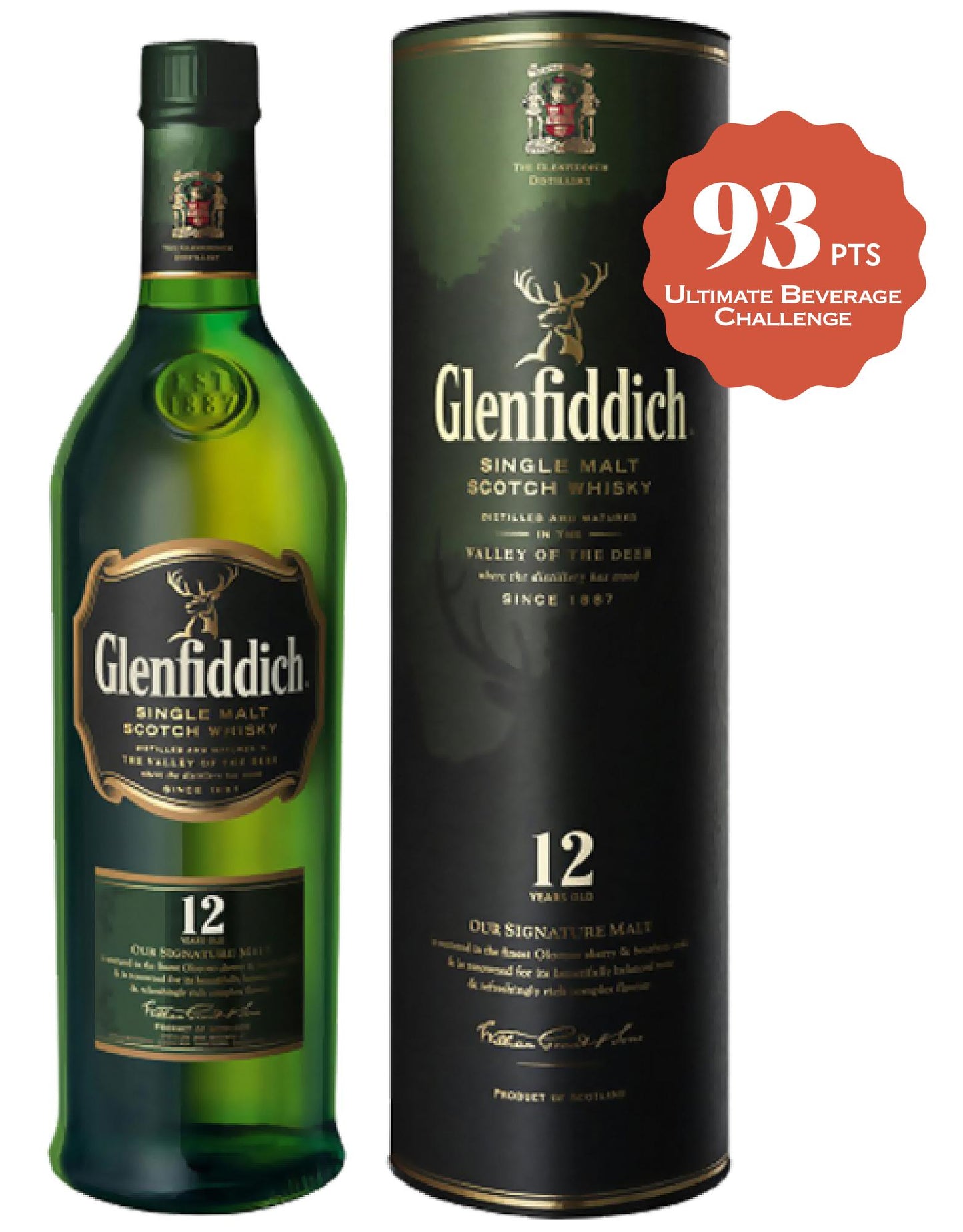 Glenfiddich Scotch Single Malt 12 Year Our Signature Malt
