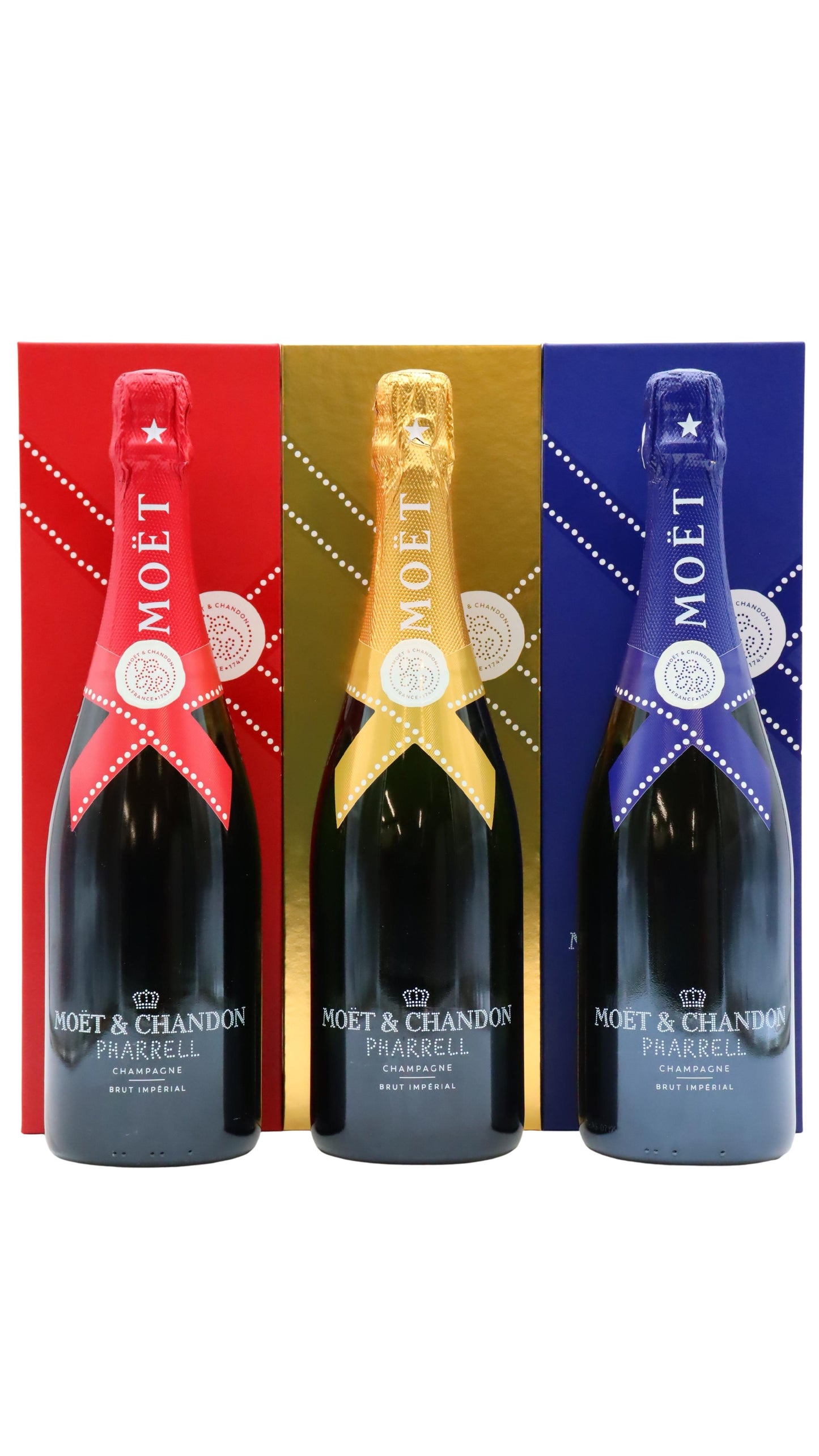 Moet & Chandon Limited Edition PACKOUT 6 BOTTLES (2RED+2GOLD+2BLUE)