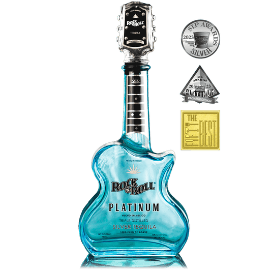 Rock N Roll Platinum Tequila Blue Bottle 750ml