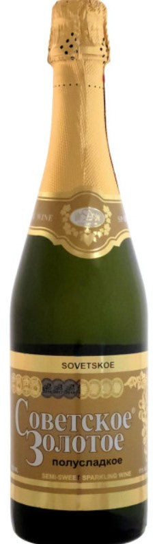 SOVETSKOE ZOLOTOE SEMI-SWEET SPARKLING WINE, 750ML/12