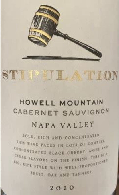 STIPULATION MOUNT HOWELL NAPA CABERNET SAUVIGNON 2020 (Case only)