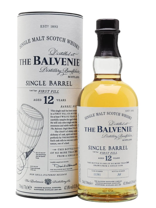 The Balvenie Scotch Single Malt 12 Year Single Barrel First Fill