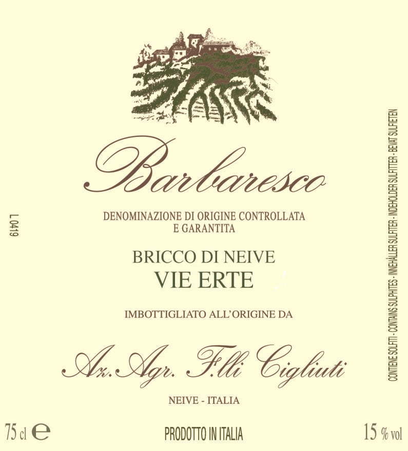 Barbaresco 'Bricco di Neive - Vie Erte', Cigliuti 2021