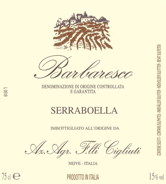 Barbaresco 'Serraboella', Cigliuti 2021