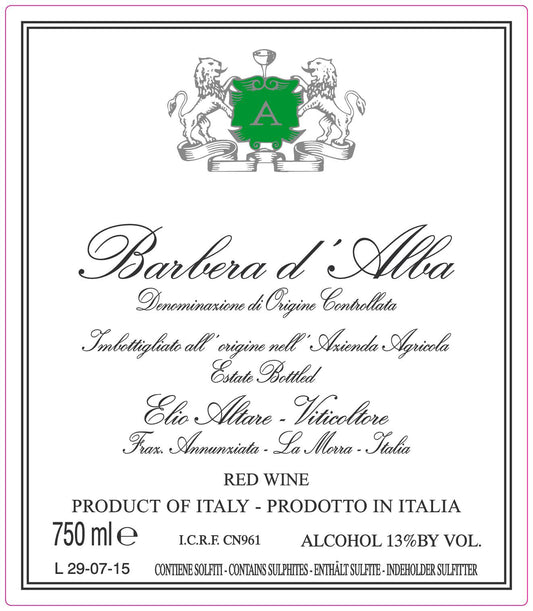 Barbera D'Alba, Altare 2024