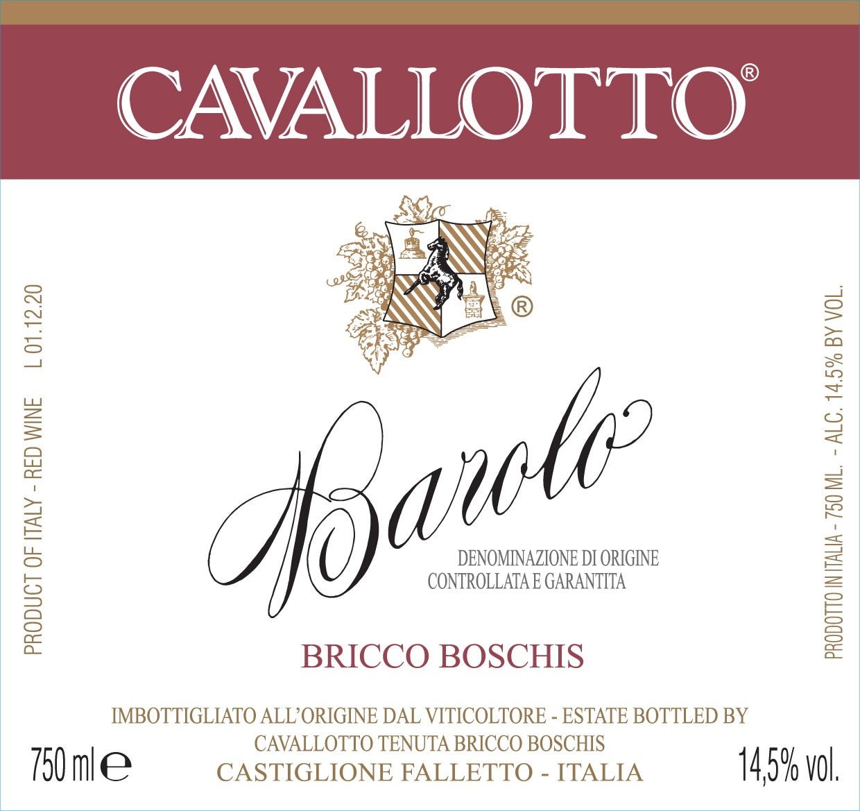 Barolo 'Bricco Boschis', Cavallotto [MWO] 2020