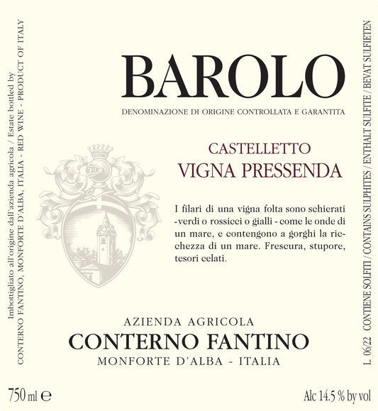 Barolo Castelletto 'Vigna Pressenda', Conterno Fantino 2021