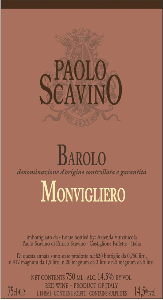Barolo 'Monvigliero', Paolo Scavino 2021