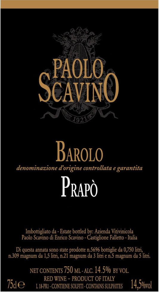 Barolo 'Prapo', Paolo Scavino 2020